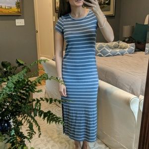 Blue-Striped Maxi Dress